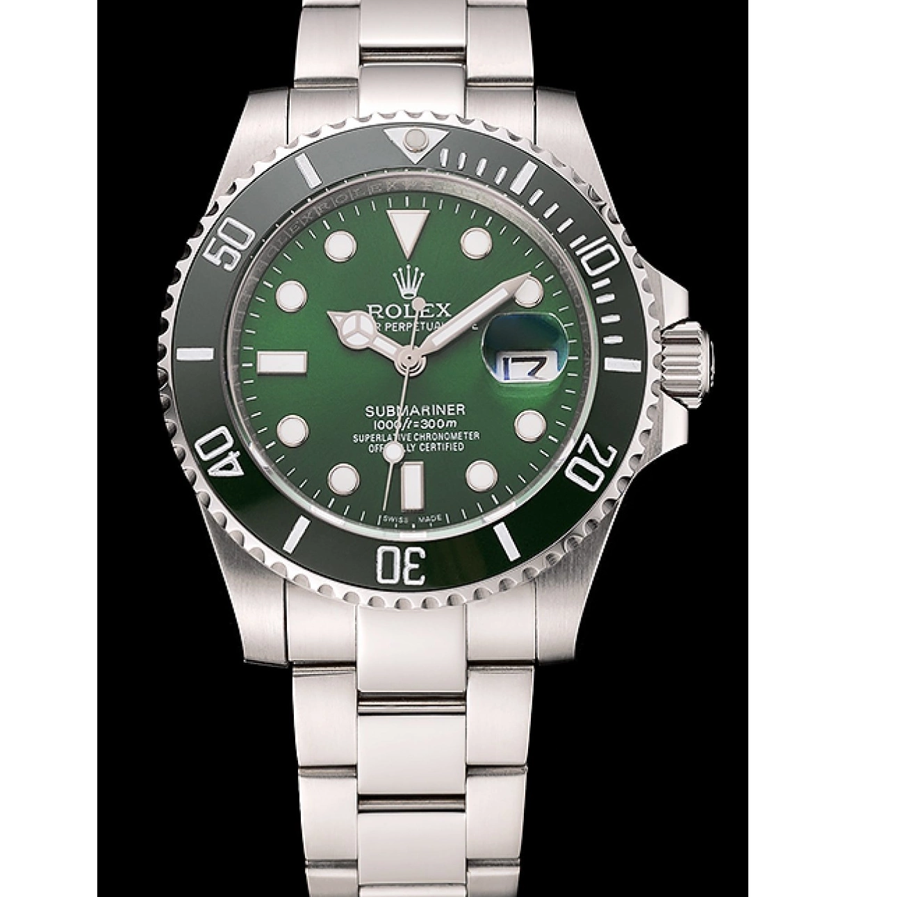 AAA Replica Watches Rolex 1454069 Green Dial Stainless Steel Bracelet Submariner 0707
